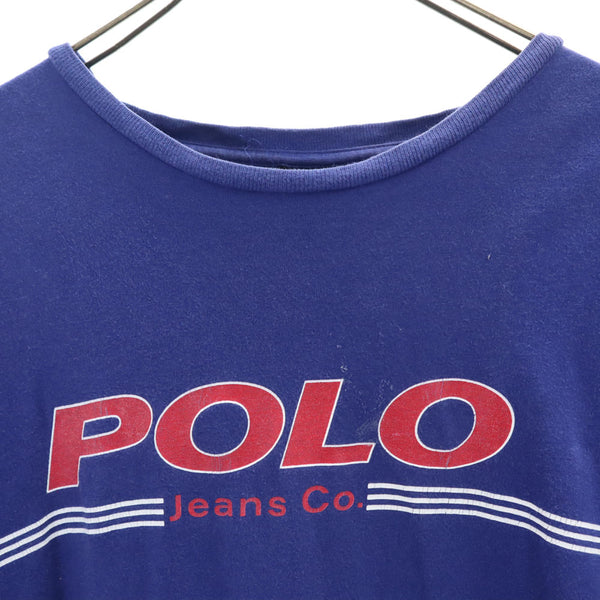 ポロジーンズ プリント 半袖 Tシャツ L ブルー POLO JEANS メンズ