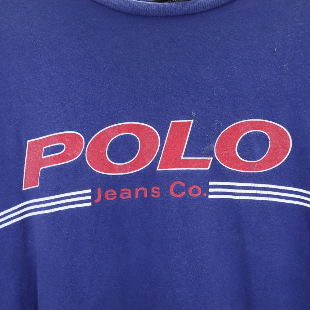 ポロジーンズ プリント 半袖 Tシャツ L ブルー POLO JEANS メンズ