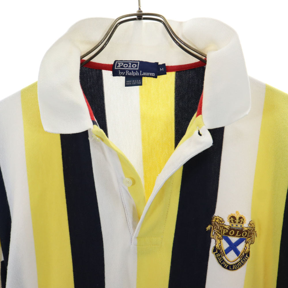 ポロバイラルフローレン 90s USA製 オールド ストライプ 半袖 ポロシャツ M Polo by Ralph Lauren メンズ