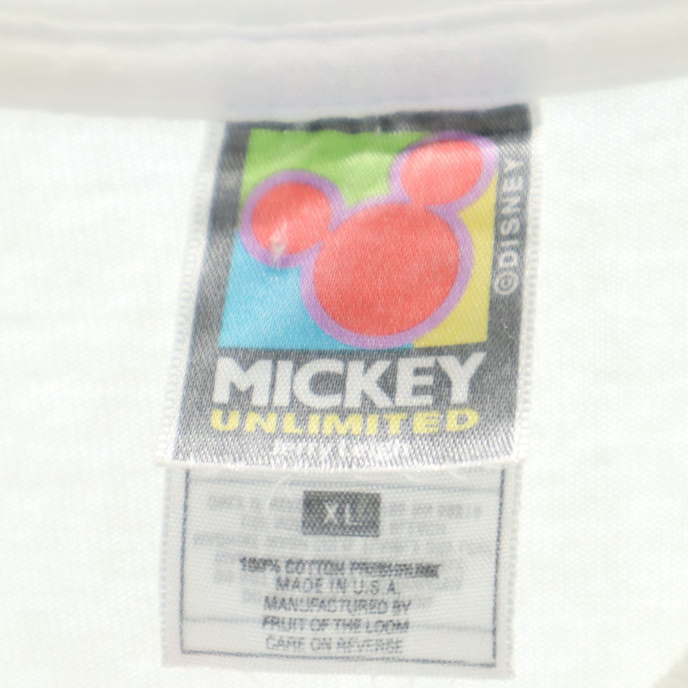 ミッキーアンリミテッド 90s ディズニー オールド ミッキーマウス プリント 半袖 Tシャツ XL ホワイト系 MICKEY UNLIMITED メンズ