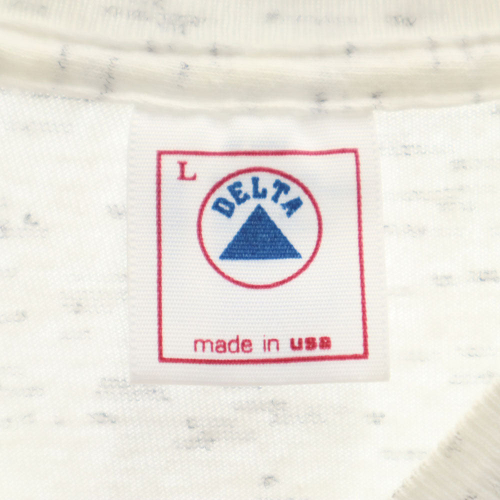 デルタ 90s USA製 オールド バックプリント HAWAIIAN LEGENDS 半袖 シングルステッチ Tシャツ L ホワイト DELTA サーフィン メンズ