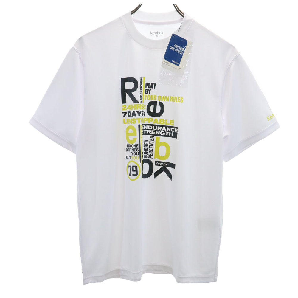 未使用 リーボック トレーニング 半袖 メッシュ Tシャツ S ホワイト Reebok フィットネス PLAY DRY メンズ