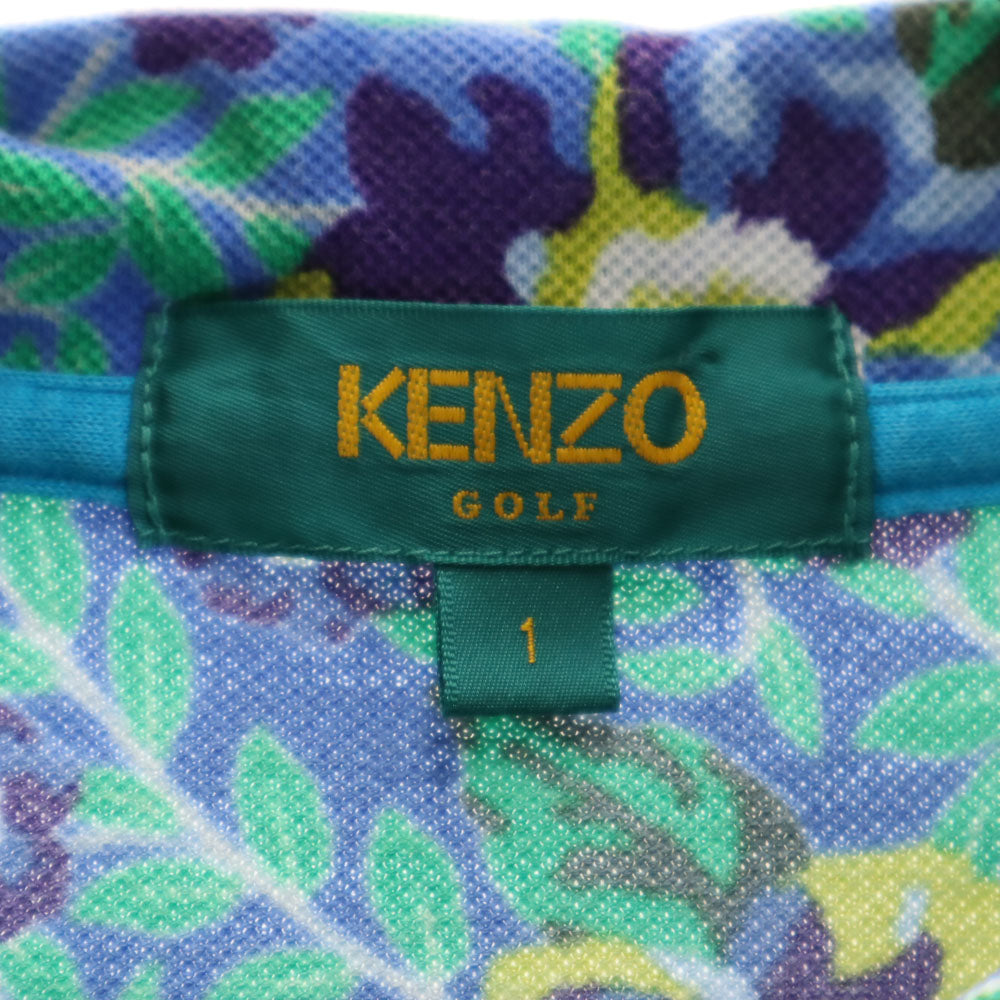 ケンゾーゴルフ 90s 日本製 オールド 半袖 ポロシャツ 1 青紫系 KENZO GOLF レディース