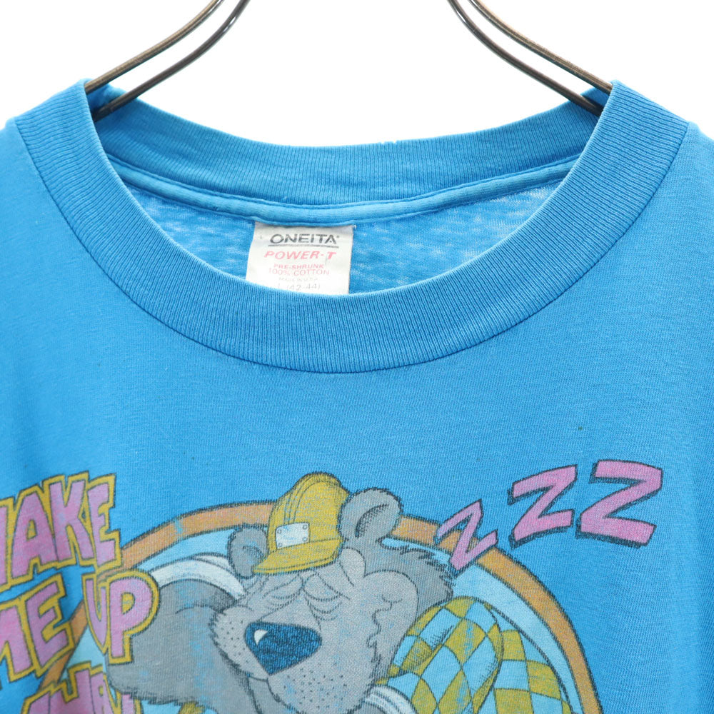ONEITA オニータ 90s USA製 オールド 半袖 Tシャツ L 水色 POWER-T メンズ