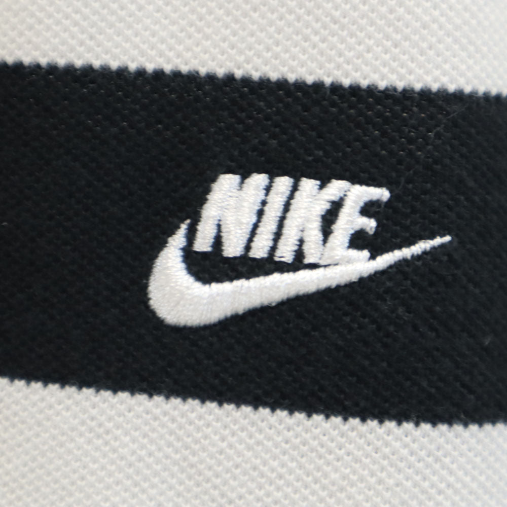 ナイキ ボーダー柄 半袖 ポロシャツ M グレー 他 NIKE 鹿の子 メンズ