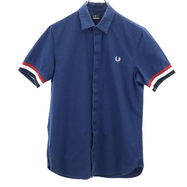 フレッドペリー 半袖 袖切替 シャツ XS ブルー系 FRED PERRY メンズ