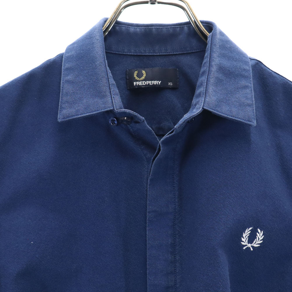 フレッドペリー 半袖 袖切替 シャツ XS ブルー系 FRED PERRY メンズ