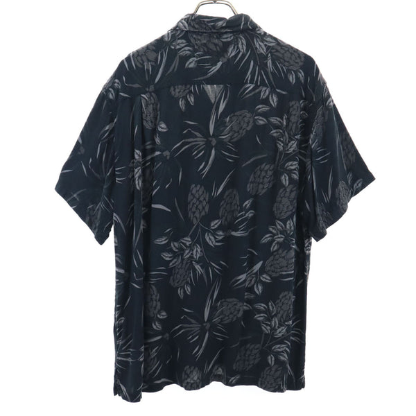 Seavan Aloha レーヨン 総柄 半袖 オープンカラー アロハシャツ XL ブラック系 Seavan Aloha メンズ