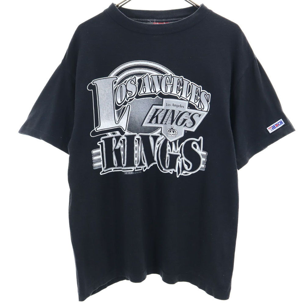 トレンチ 90s USA製 オールド NHL 半袖 Tシャツ XL 黒 TRENCH メンズ