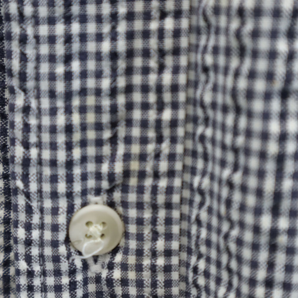 エディーバウアー チェック柄 半袖 シアサッカー ボタンダウンシャツ XL ネイビー 他 Eddie Bauer メンズ