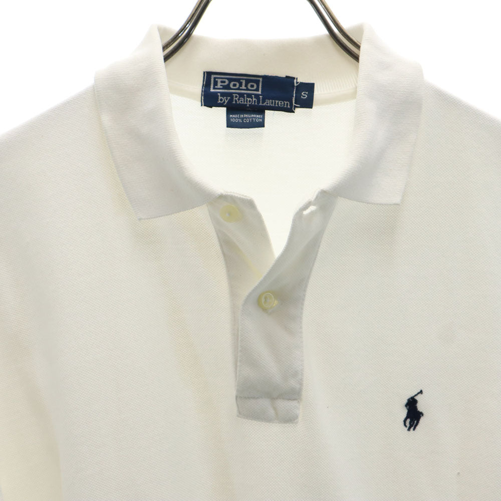 ポロバイラルフローレン 半袖 ポロシャツ S ホワイト Polo by Ralph Lauren 鹿の子 メンズ