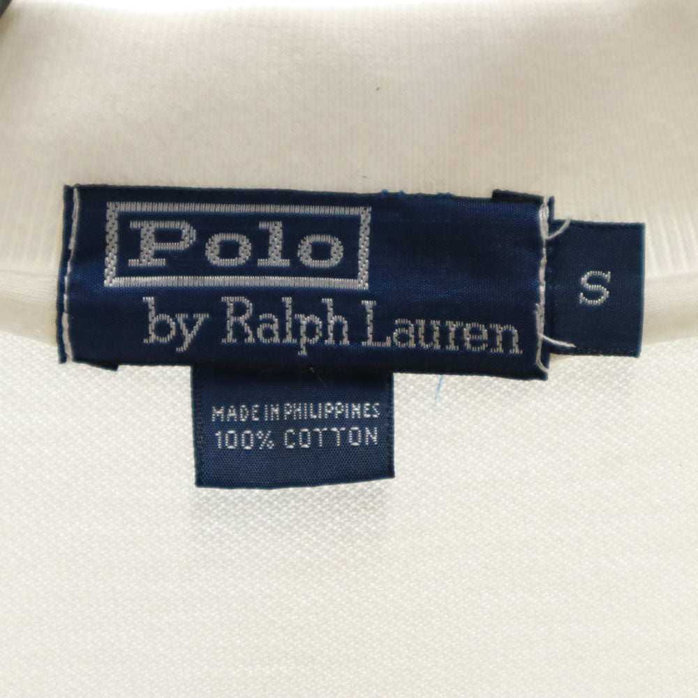 ポロバイラルフローレン 半袖 ポロシャツ S ホワイト Polo by Ralph Lauren 鹿の子 メンズ