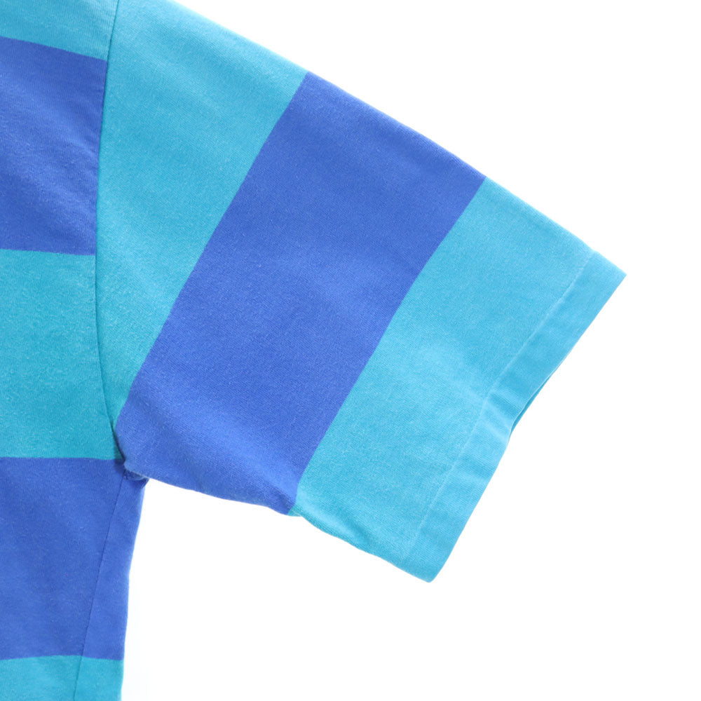 アイゾッドラコステ 90s オールド ボーダー柄 半袖 ポロシャツ XL ターコイズ系 IZOD LACOSTE メンズ