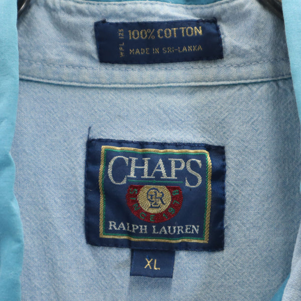 チャップスラルフローレン 80s ヴィンテージ 半袖 ボタンダウンシャツ XL ターコイズ系 CHAPS RALPH LAUREN メンズ