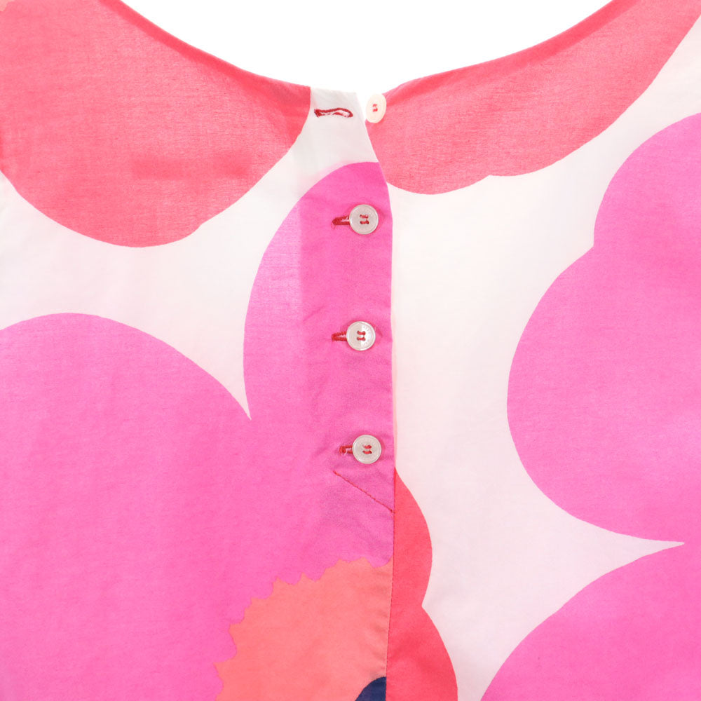 marimekko マリメッコ 花柄 ノースリーブ ミニワンピース 36 ピンク系 レディース