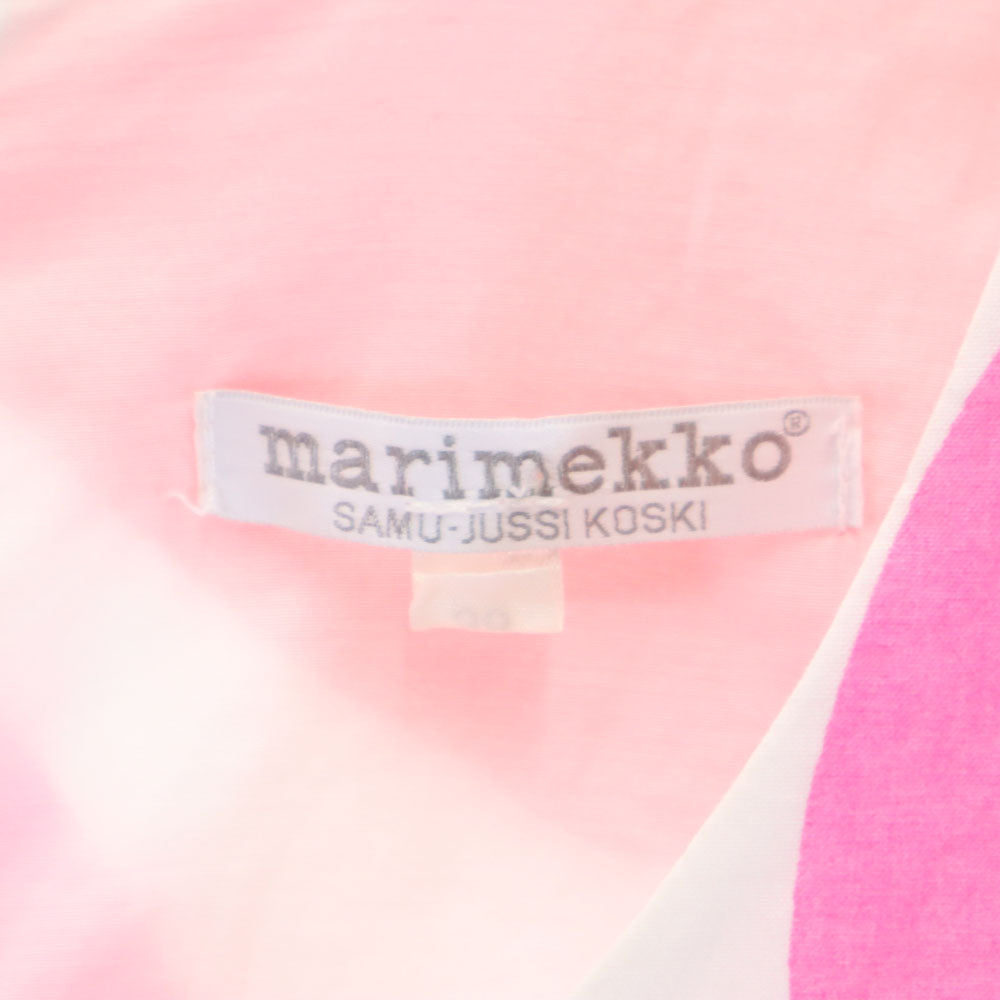 marimekko マリメッコ 花柄 ノースリーブ ミニワンピース 36 ピンク系 レディース