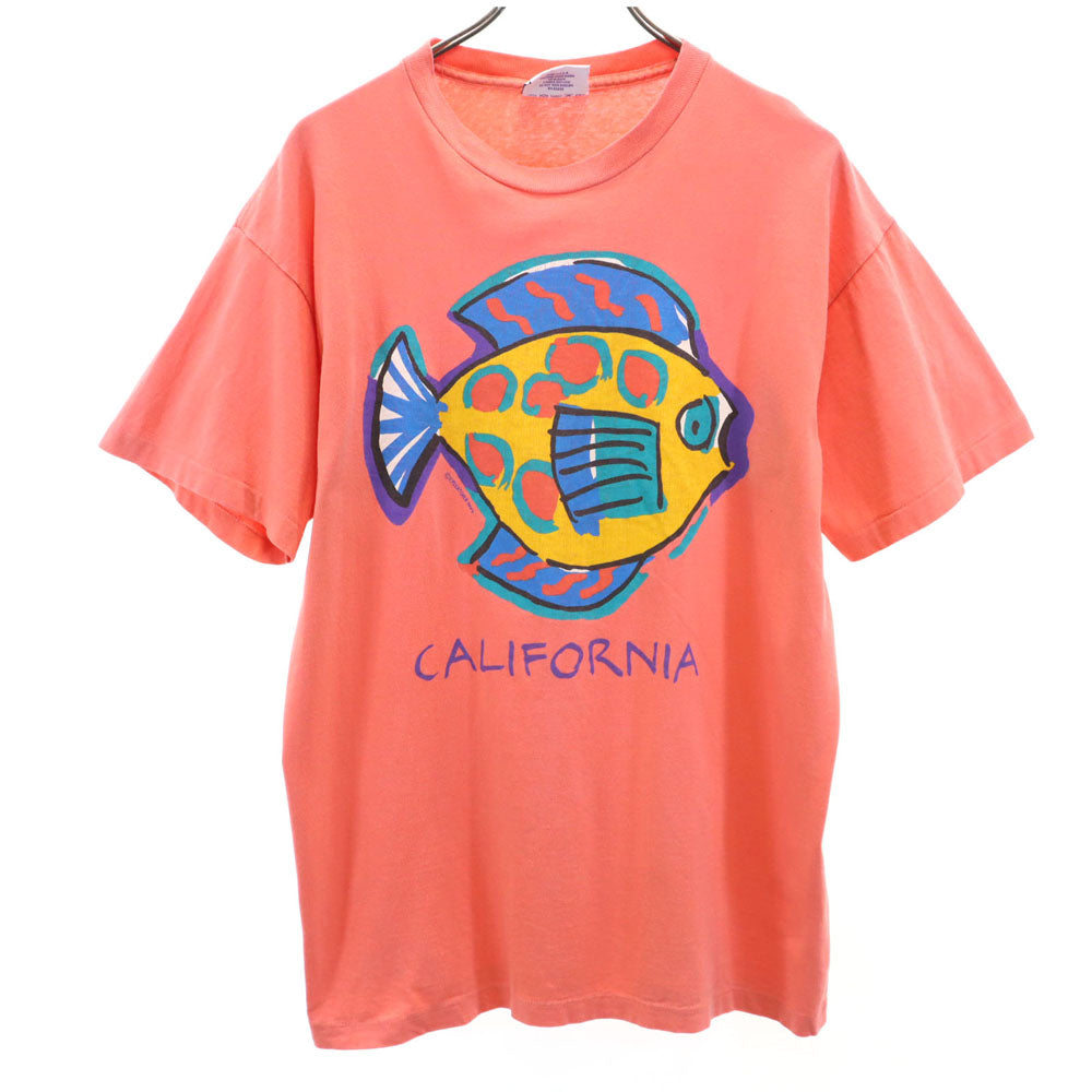 ICANTOO 90s USA製 オールド 半袖 Tシャツ XL ピンク系 ICANTOO メンズ