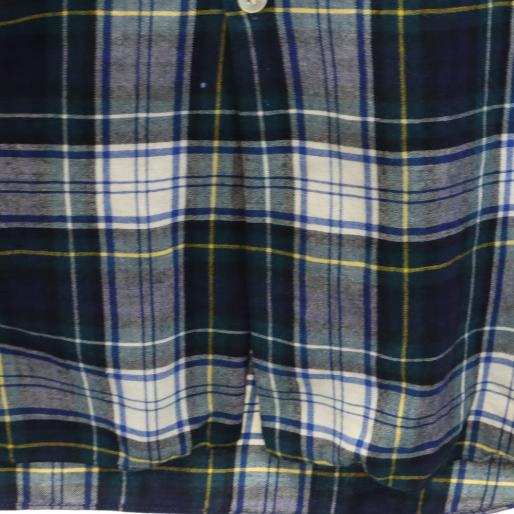 Deacon Brothers 60s 70s ヴィンテージ チェック柄 長袖 オープンカラーシャツ M ネイビー 他 Viyella メンズ