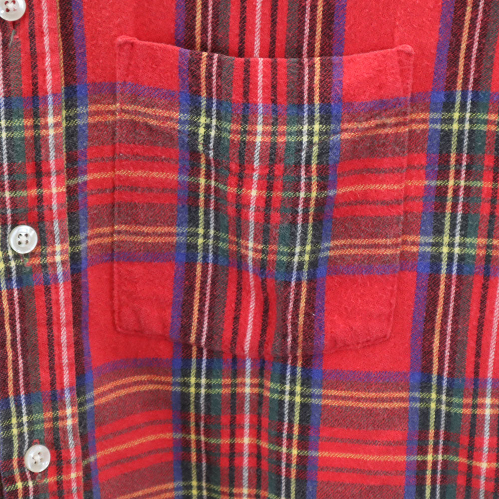 L.L.Bean エルエルビーン 80s アウトドア USA製 ヴィンテージ チェック柄 長袖 ボタンダウン ネルシャツ L 14-16 レッド キッズ