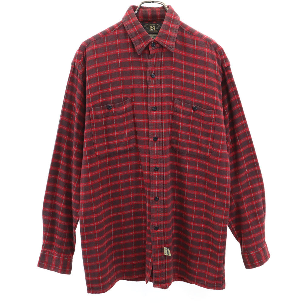 RRL ダブルアールエル 90s 赤3星 初期タグ オールド 長袖 チェックシャツ S レッド系 ラルフローレン メンズ