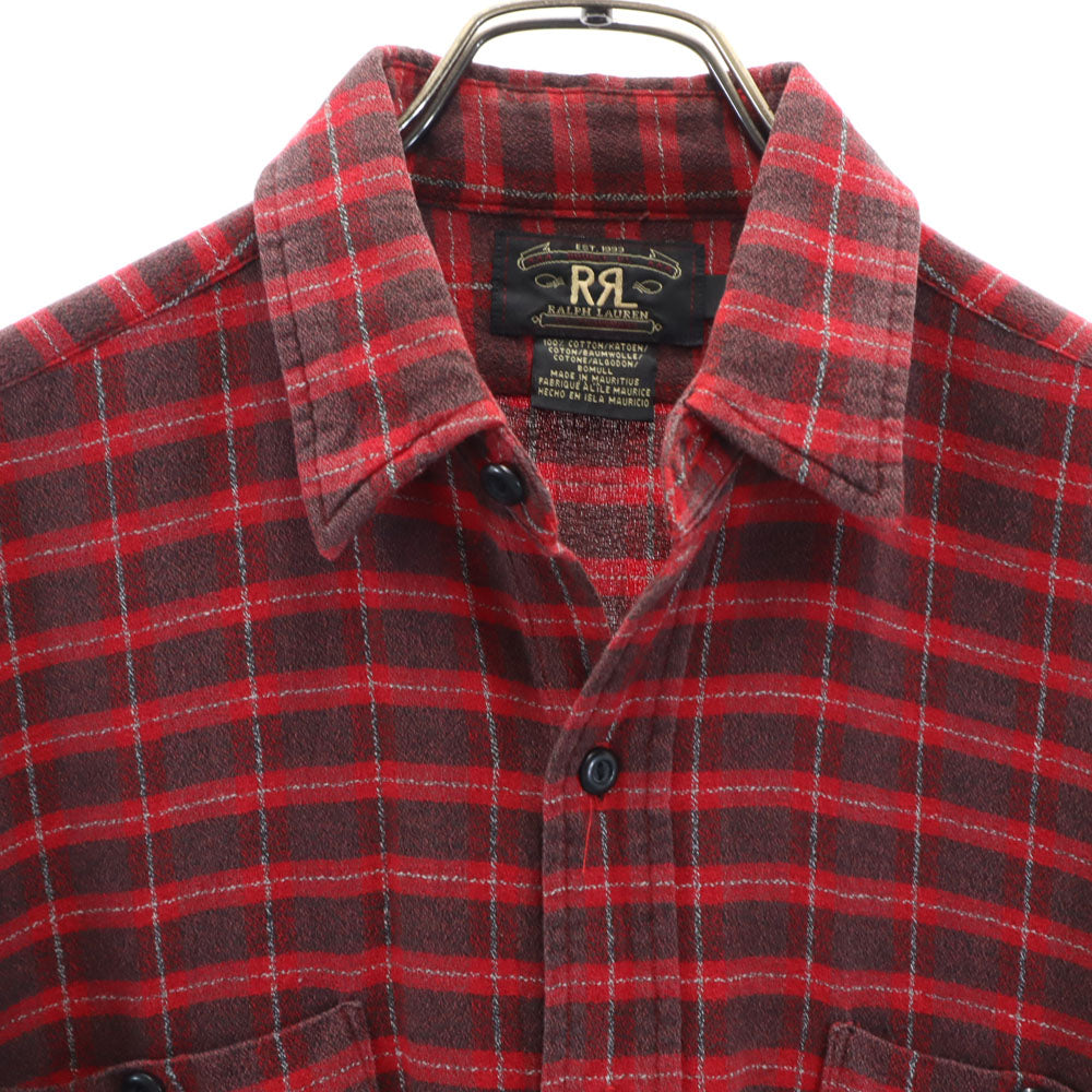 RRL ダブルアールエル 90s 赤3星 初期タグ オールド 長袖 チェックシャツ S レッド系 ラルフローレン メンズ