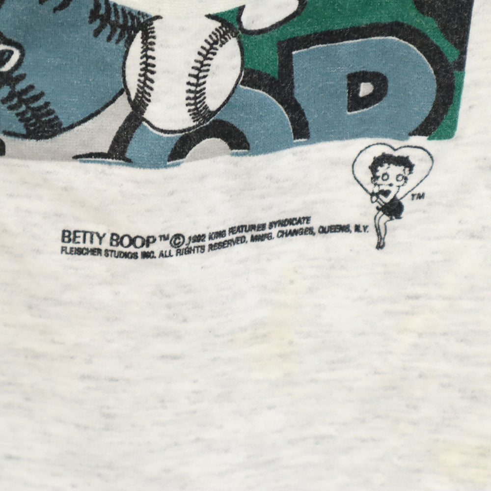 Changes チェンジーズ 90s USA製 オールド オークランド・アスレチックス ベティーブープ 半袖 Tシャツ M グレー BETTY BOOP MLB メンズ