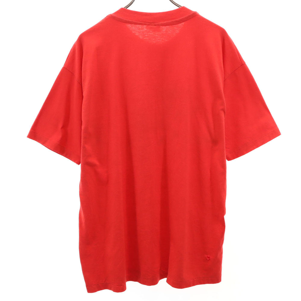 Hanes ヘインズ 90s USA製 オールド プリント 半袖 Tシャツ XL レッド メンズ