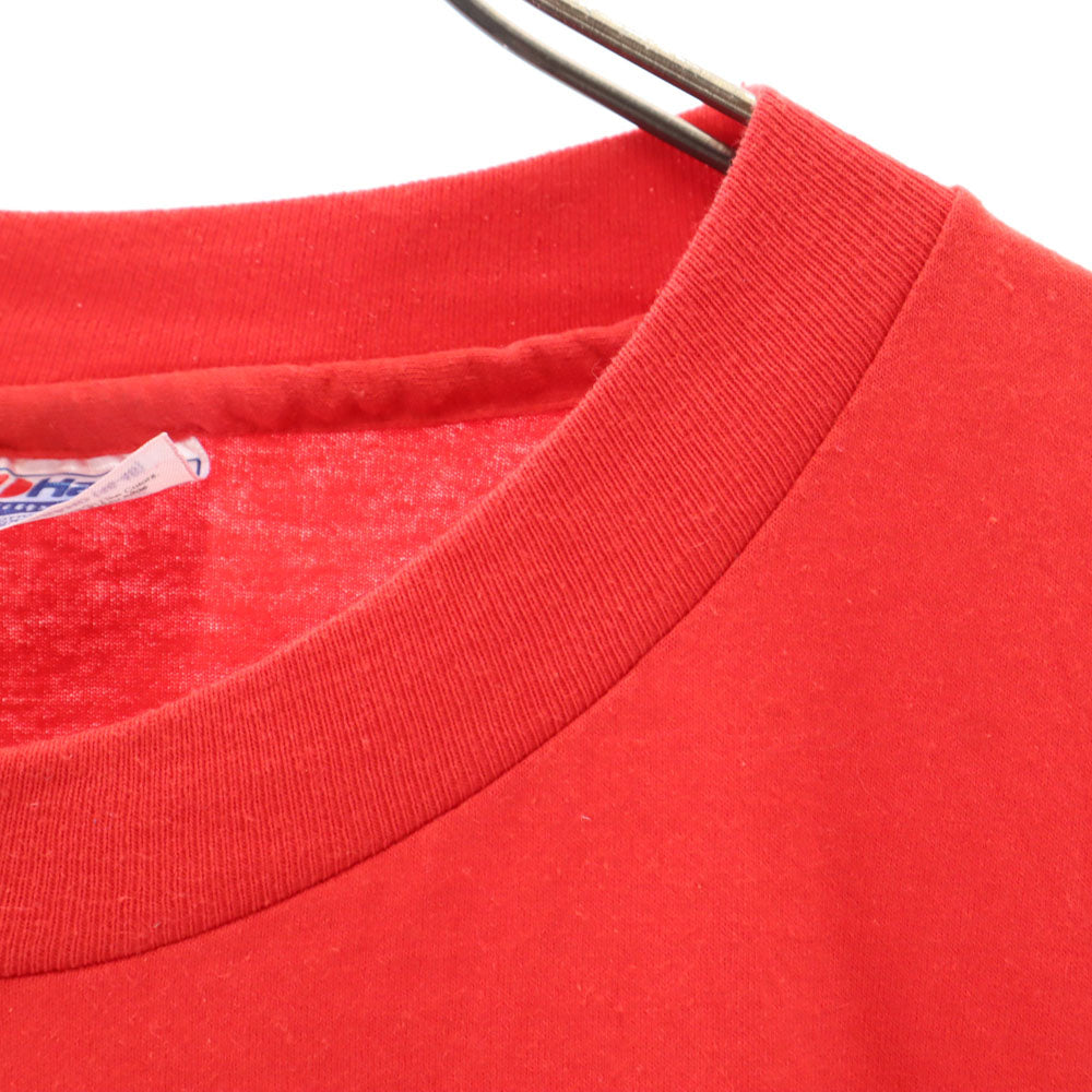 Hanes ヘインズ 90s USA製 オールド プリント 半袖 Tシャツ XL レッド メンズ