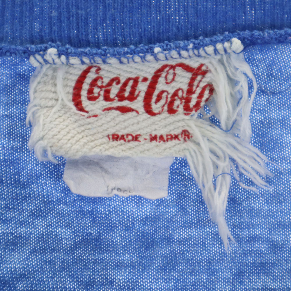 CocaCola コカコーラ 80s ヴィンテージ 半袖 シングルステッチ Tシャツ L ブルー メンズ