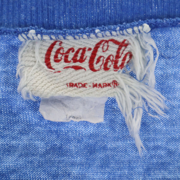 コカコーラ 80s ヴィンテージ 半袖 シングルステッチ Tシャツ L ブルー CocaCola メンズ