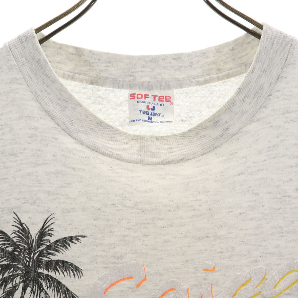SOF TEE 90s USA製 オールド プリント 半袖 Tシャツ M グレー系 SOF TEE メンズ