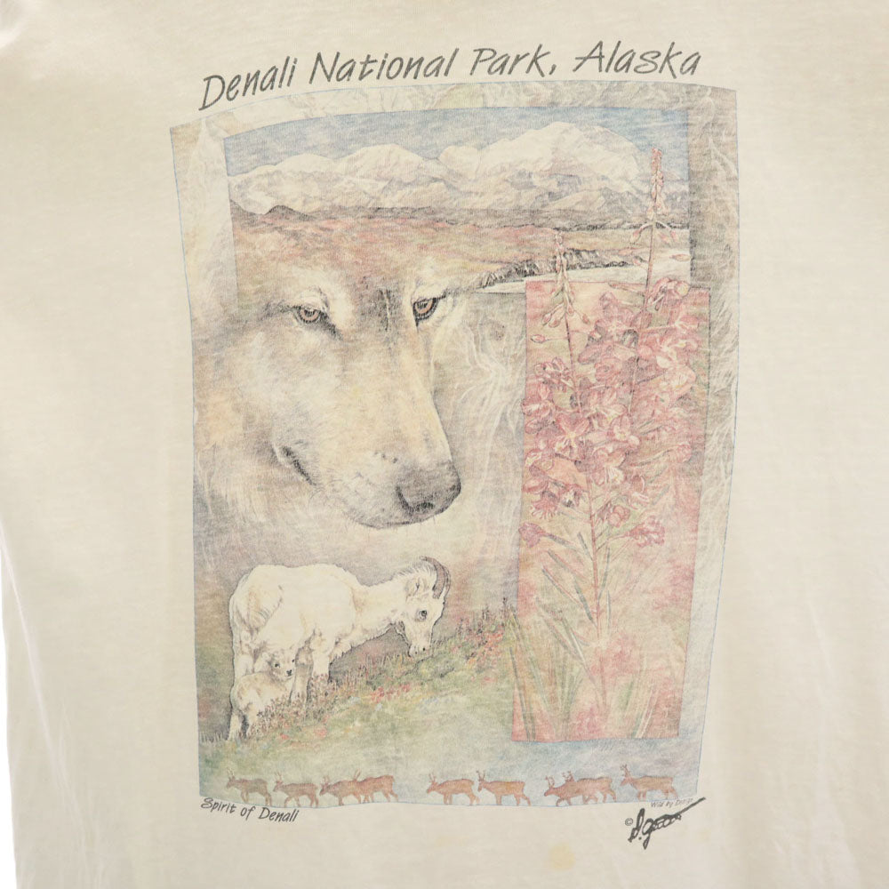 オニータ 90s USA製 オールド 半袖 シングルステッチ Tシャツ L アイボリー系 ONEITA 丸胴 メンズ