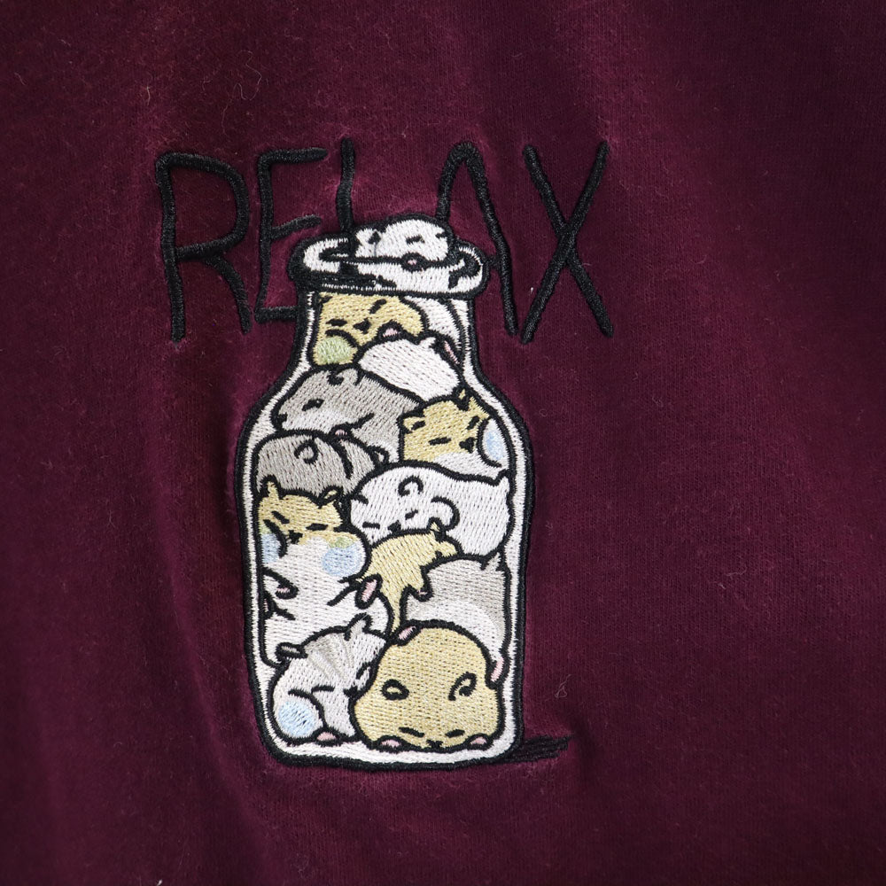 グラニフ ハムスター 半袖 Tシャツ M ボルドー graniph ロールアップ袖 RELAX レディース