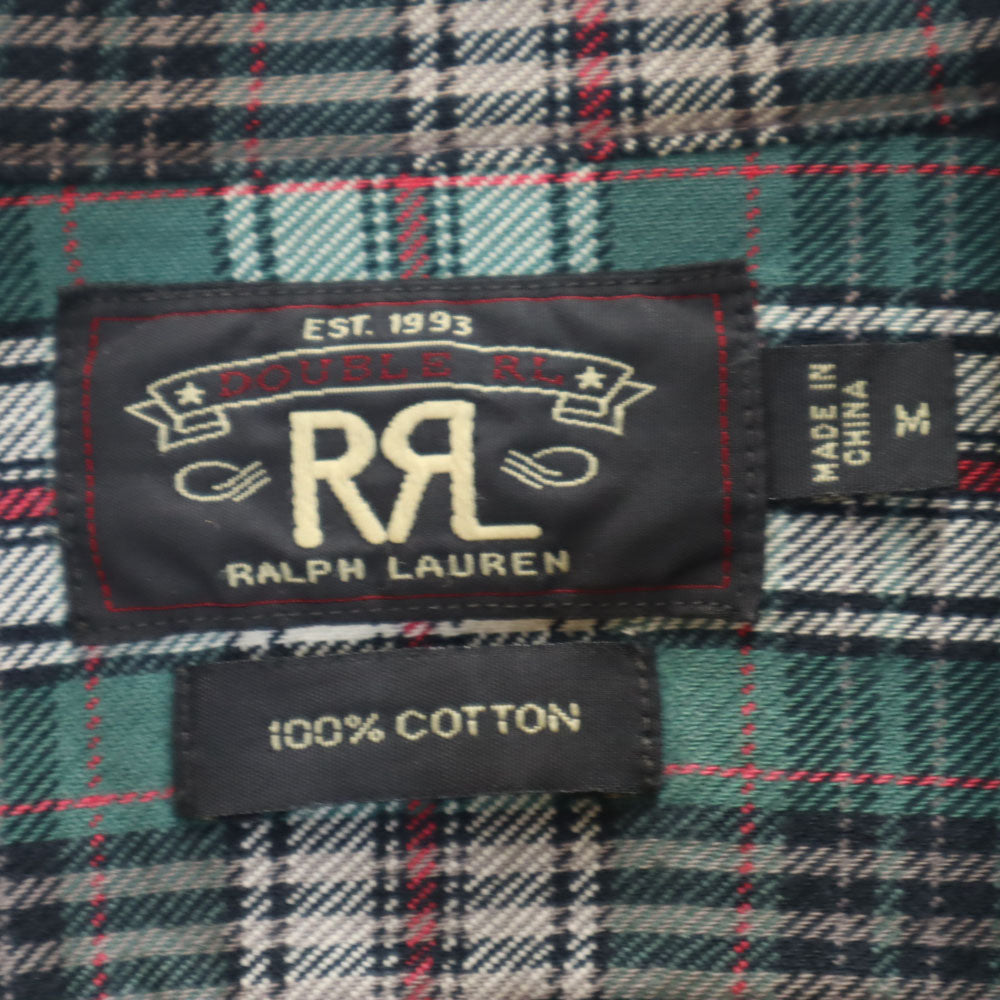 RRL チェック柄 長袖 シャツ M グリーン系 ダブルアールエル メンズ