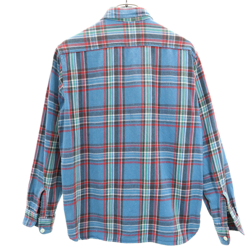 CAT'S PAW キャッツポウ チェック柄 長袖 ワークシャツ M ブルー系 メンズ