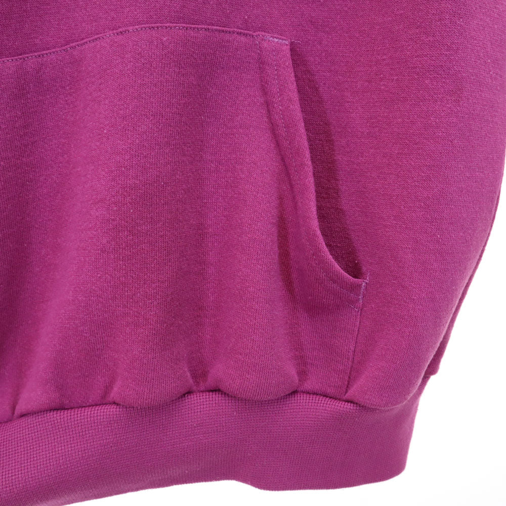 adidas アディダス 90s USA製 オールド トレフォイルロゴプリント 長袖 ハーフボタン スウェットパーカー M パープル系 プルオーバー レディース