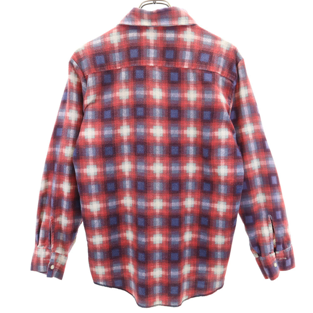 クロンダイク 70s ヴィンテージ チェック柄 長袖 シャツ L 赤系 KLONDIKE PERMANENT PRESS メンズ