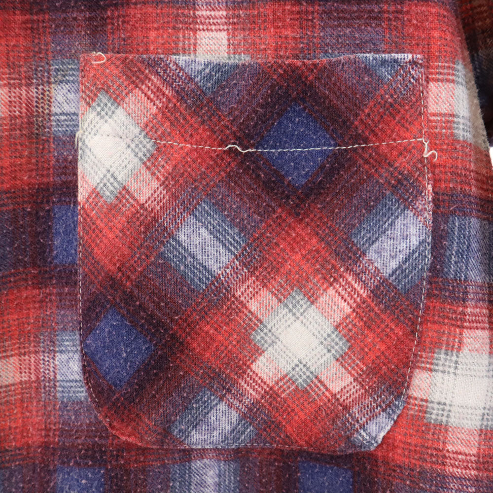 クロンダイク 70s ヴィンテージ チェック柄 長袖 シャツ L 赤系 KLONDIKE PERMANENT PRESS メンズ