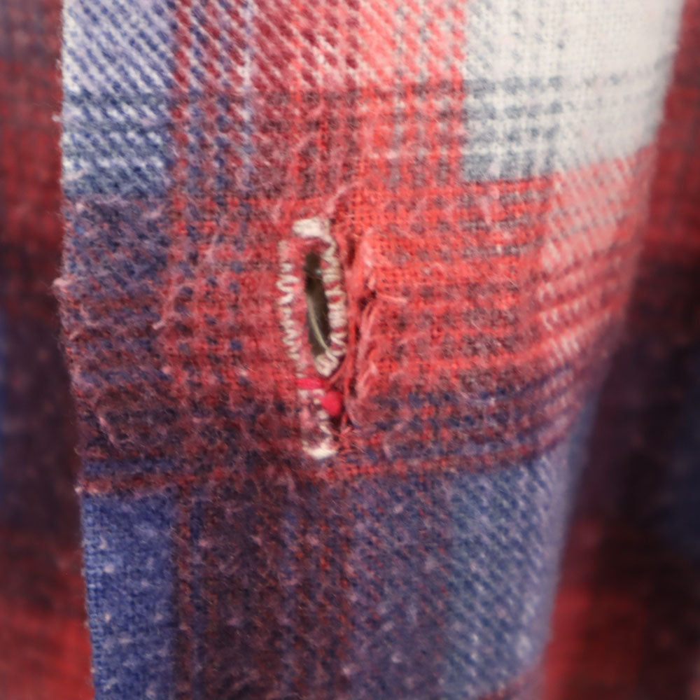 クロンダイク 70s ヴィンテージ チェック柄 長袖 シャツ L 赤系 KLONDIKE PERMANENT PRESS メンズ