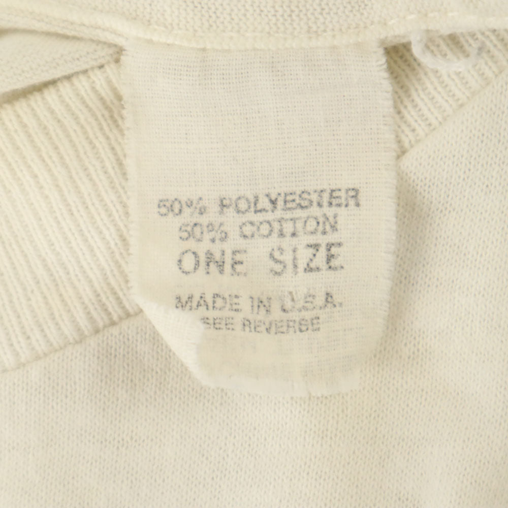 オールド 80s 90s USA製 LINGUINIS 半袖 Tシャツ ONE アイボリー OLD シングルステッチ メンズ