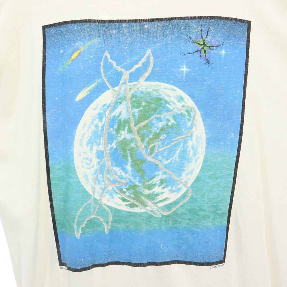 オールド 90s 半袖 シングルステッチ Tシャツ ホワイト OLD 地球 クジラ メンズ