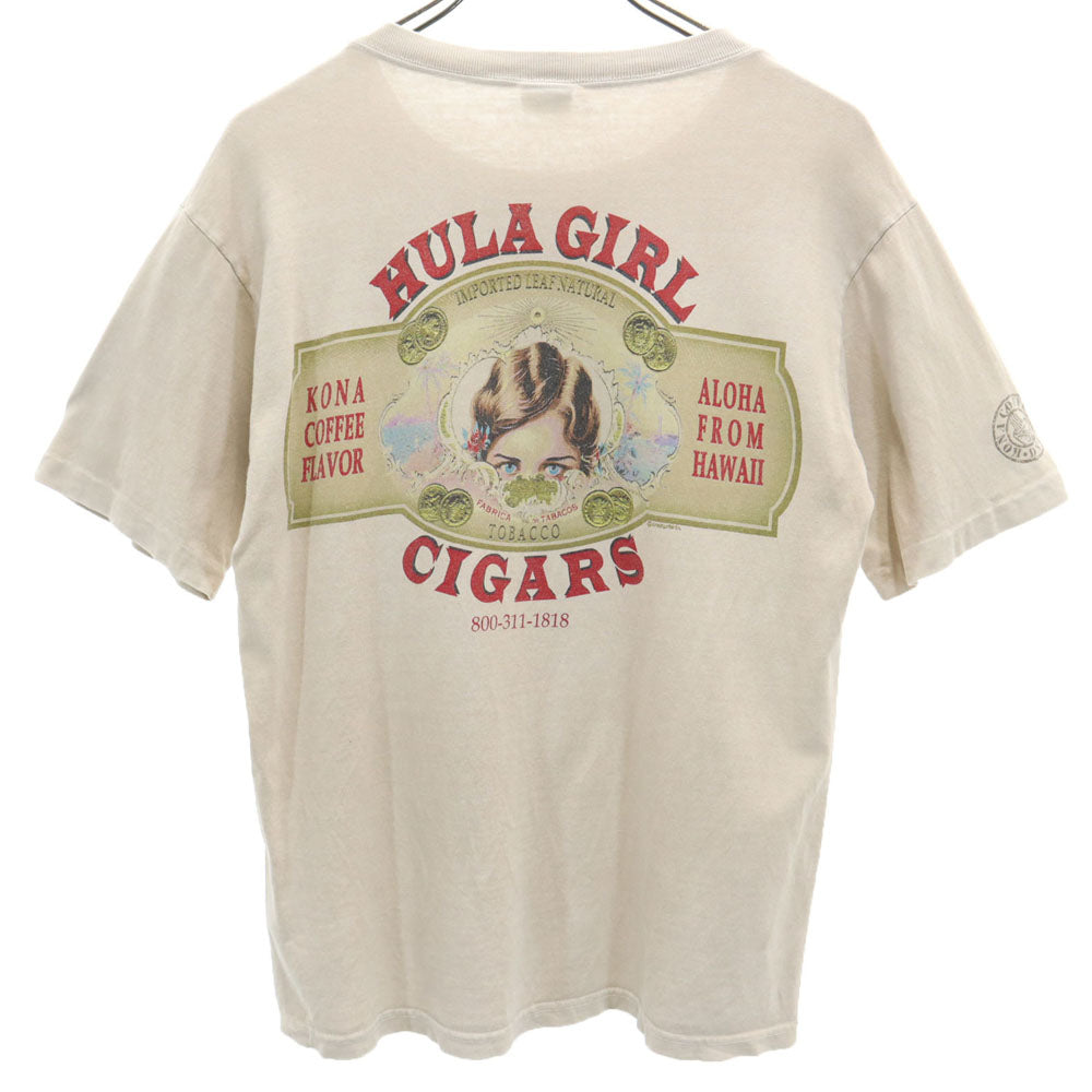 クレイジーシャツ 90s USA製 オールド バックプリント 半袖 Tシャツ S ベージュ系 Crazy Shirt メンズ