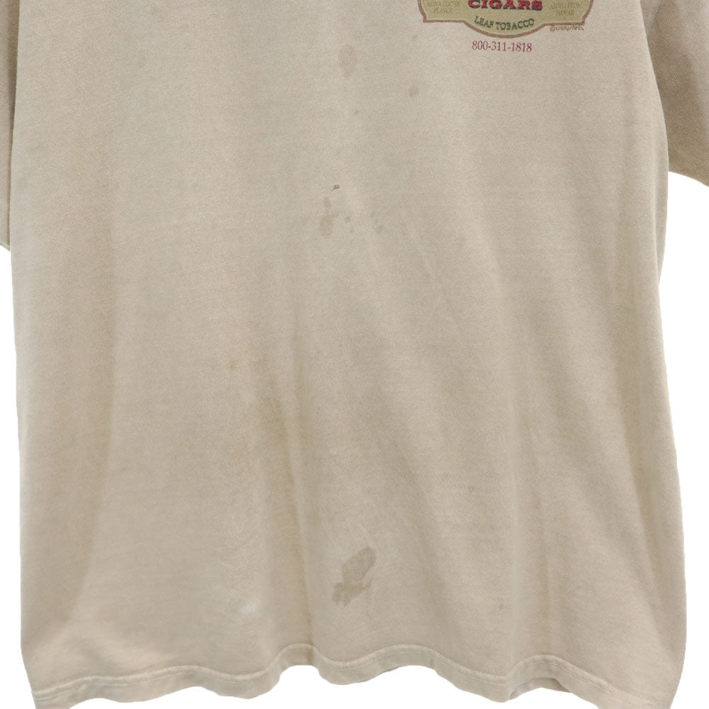 クレイジーシャツ 90s USA製 オールド バックプリント 半袖 Tシャツ S ベージュ系 Crazy Shirt メンズ