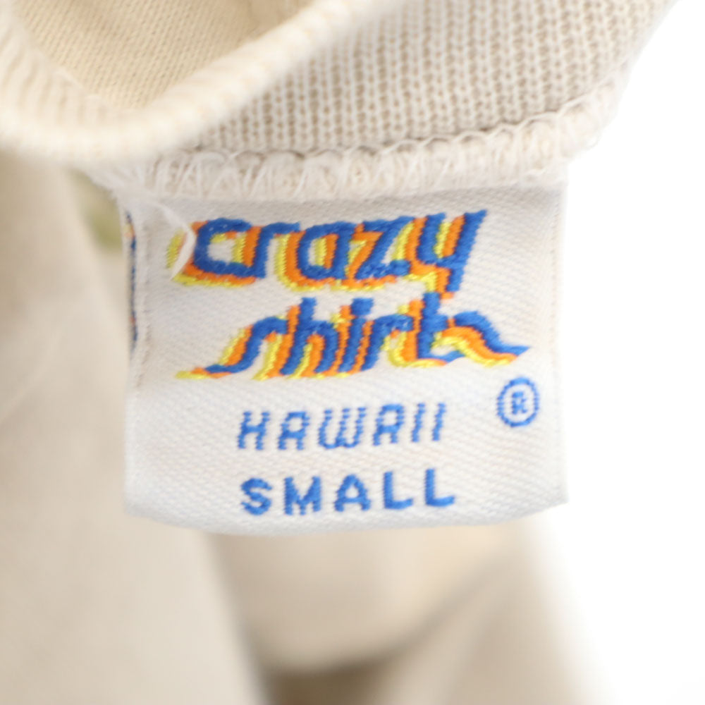 クレイジーシャツ 90s USA製 オールド バックプリント 半袖 Tシャツ S ベージュ系 Crazy Shirt メンズ