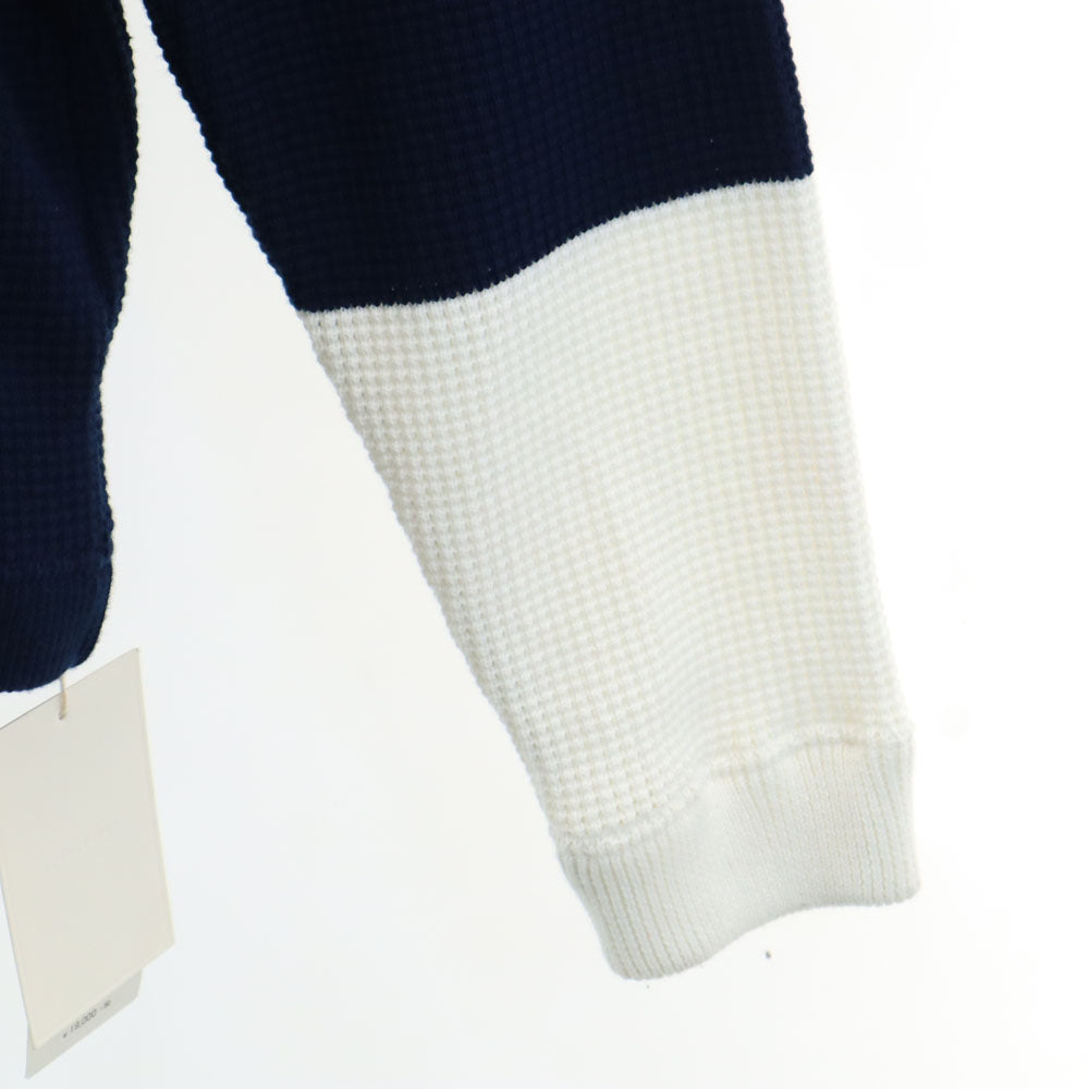 未使用 crepuscule クレプスキュール ワッフル 長袖 パーカー 1 ネイビー BEAMS タグ付き メンズ