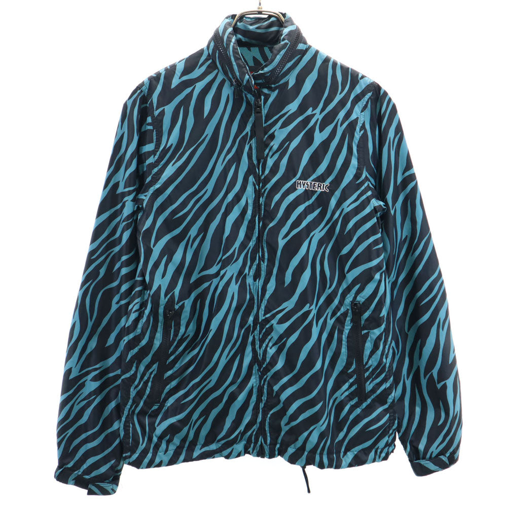ヒステリック 日本製 ゼブラ柄 ナイロンジャケット F ブルー HYSTERIC メンズ