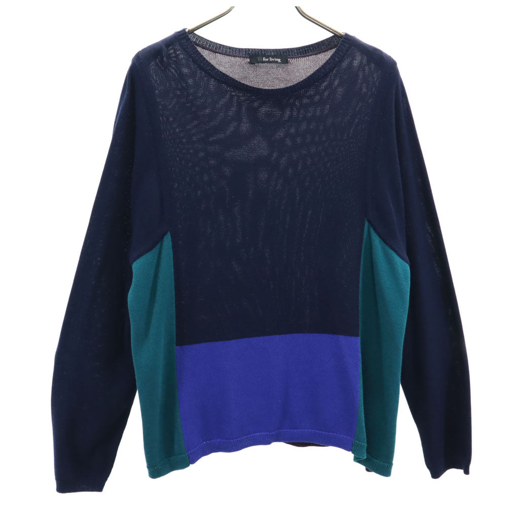 Y's for living ワイズフォーリビング 長袖 セーター ネイビー ニット レディース