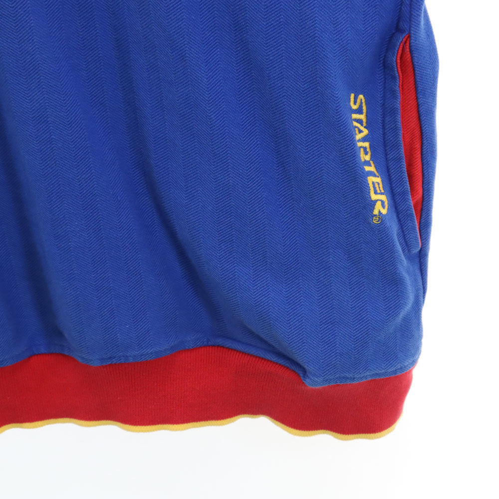 STARTER スターター 90s 韓国製 オールド 長袖 スウェットパーカー XL ブルー×レッド プルオーバー メンズ
