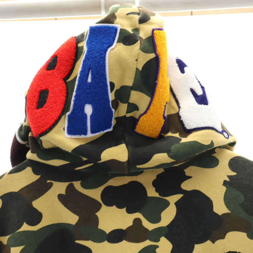 アベイシングエイプ カモフラ柄 長袖 スウェット ジップパーカー L ベージュ系 A BATHING APE 迷彩 メンズ