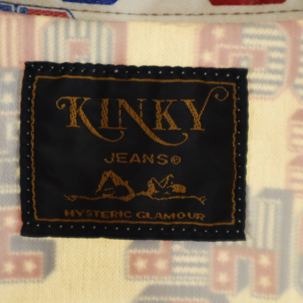 ヒステリックグラマー 日本製 総ロゴ トラッカー ジャケット F ベージュ HYSTERIC GLAMOUR KLNKY JEANS レディース